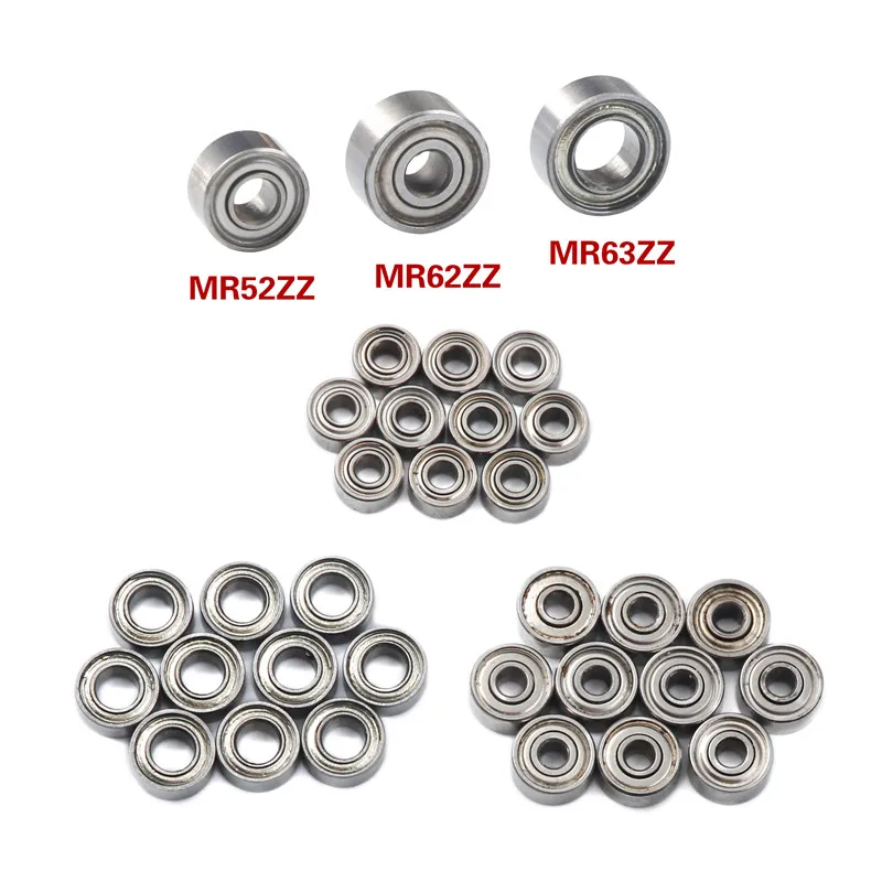10 шт. MR52 ZZ MR62ZZ MR63ZZ MR74ZZ MR84ZZ MR85ZZ MR106ZZ MR126ZZ мини Подшипники 2x5x2,5 2x6x2,5 3x6x2,5 4x7x2,5 мм 4x8x3 мм