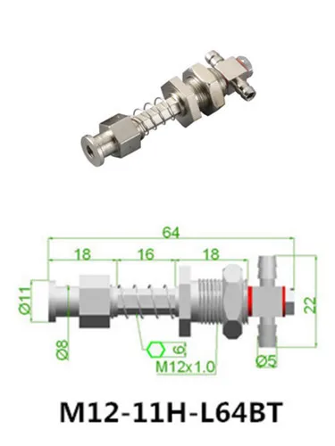 Приспособление для манипулятора, вращающаяся присоска для сиденья, присоска, кронштейн M12, робот, вакуумная подушка - Цвет: M12-11H-L64BT