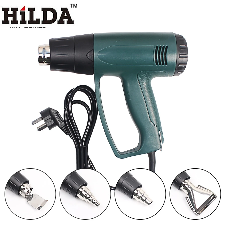 HILDA 220 V EU Plug Industrial 2000 W электрический тепловой пистолет терморегулятор Термоусадочные Упаковочные нагревательный элемент для электрических