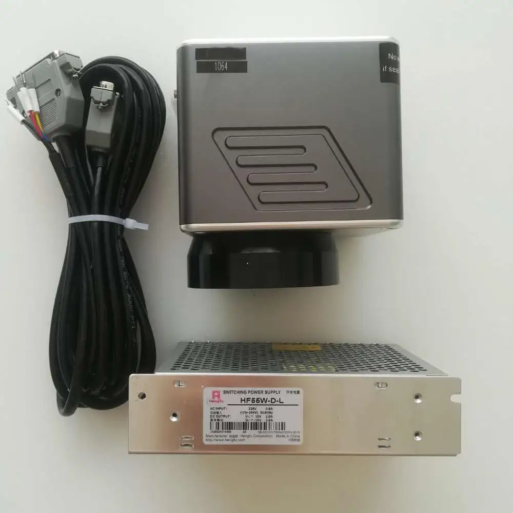 

Economical fiber laser scanning head marking scanner plus HF-55W-D-L switch power full kit for 1064nm fiber laser marker