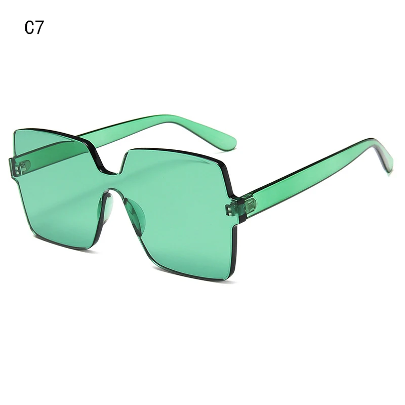 Модные оправы Квадратные Солнцезащитные очки для женщин квадратная оправа прозрачные солнцезащитные очки оттенок без оправы Винтаж UV400 очки - Цвет линз: C7