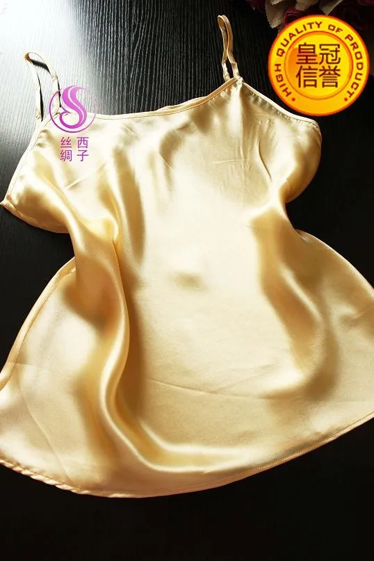 summer 100% pure silk satin Camisole silk breathable backing small tanktop camisole women's