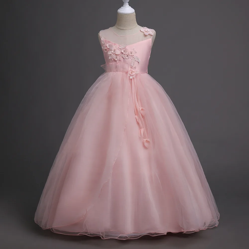 Robe Fille/платья для девочек 2018 детское платье Золушки с цветочным рисунком