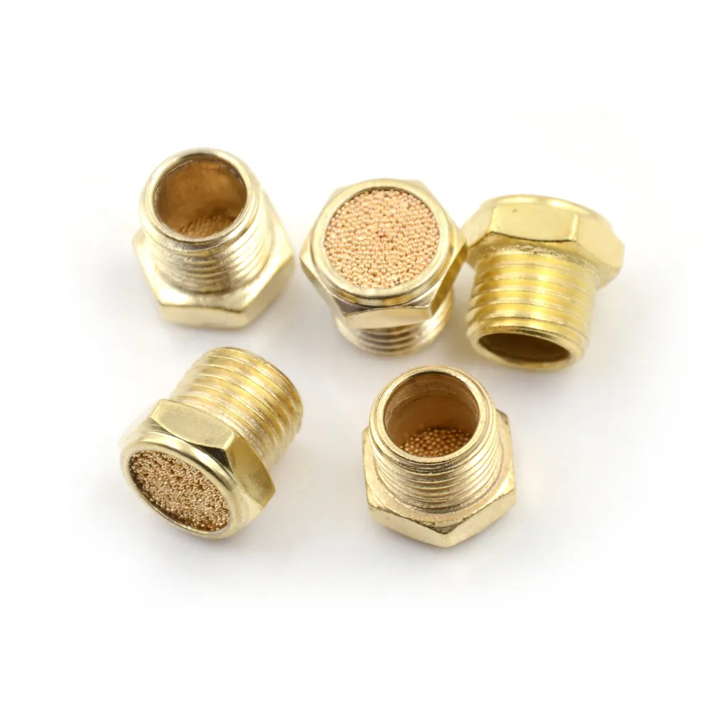 1//8/"-1/" Threaded Pneumatic Muffler Cone Filter Silencer Sintered Bronze Fitting