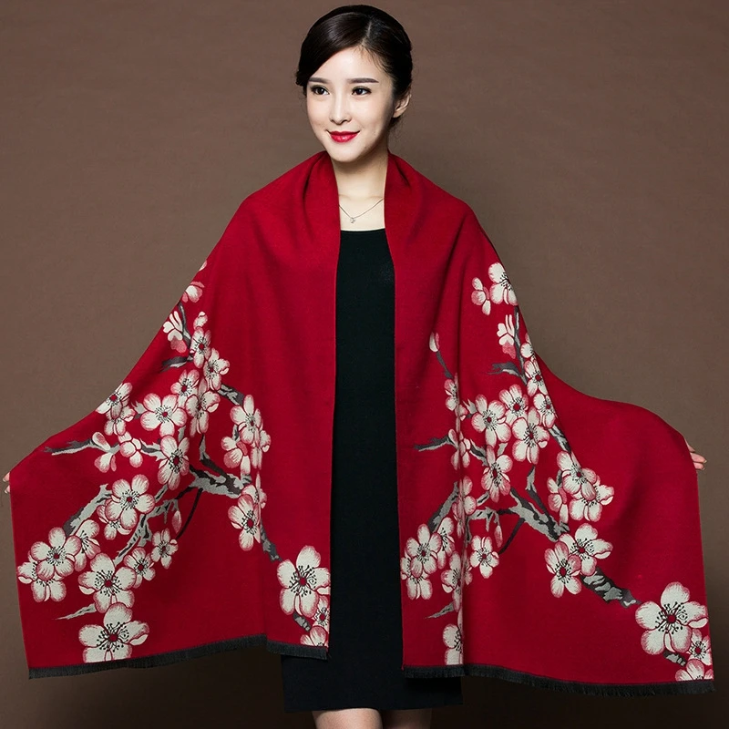 

2019 New Brand Shawl Female Thickening Warm Pashmina Cashmere Scarf Autumn winter Oversize Soft scarf Shawl Multipurpose Blanket