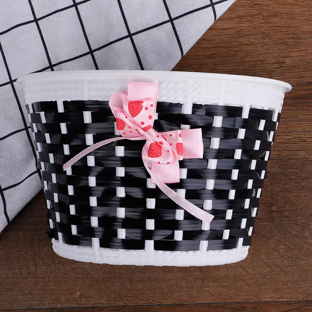 Bicycle Basket Front Bag Bike Bowknot Front Basket For Children Girl cyclingEO