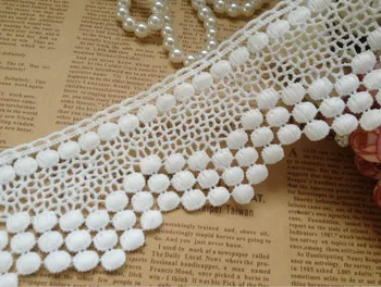 

5yards 6.5cm off white High-quality wave point of empty decorative edge