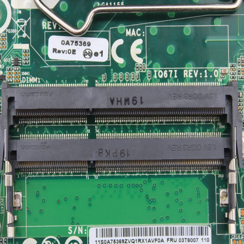 Оригинал для Lenovo M91P M91 Q67 настольная материнская плата MB LGA 1155 DDR3 IQ67I REV: 1 0 03T8362 03T8007