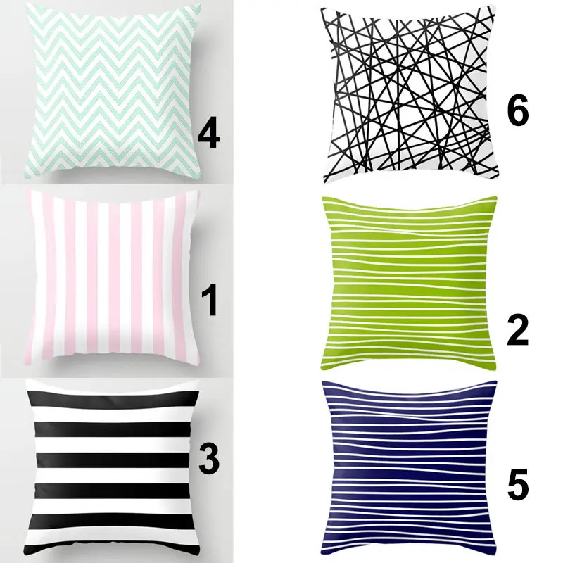 

Home Textile Gift Striped Print Throw Pillowcase Cushion Pillow Cover 45x45cm J2Y