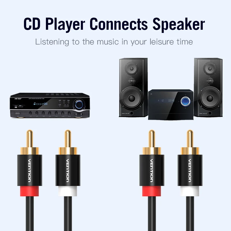 Premium Gold-Plated RCA Audio Cable for Home Theater Systems - 1m/2m Length