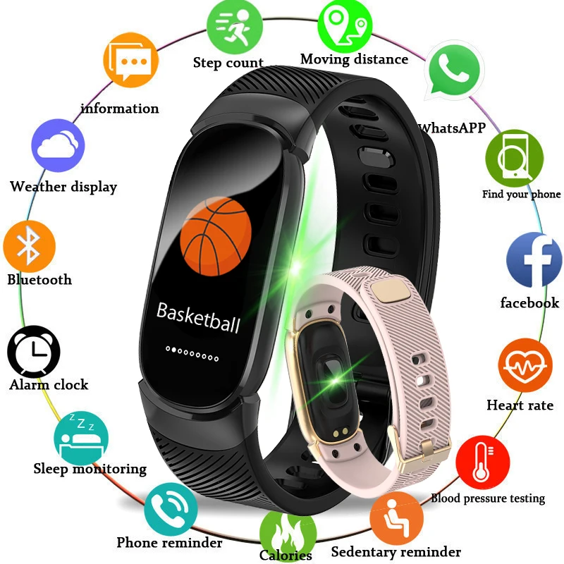 LIGE SmartWristband Фитнес Силиконовый браслет кровяное давление кислород пульсометр