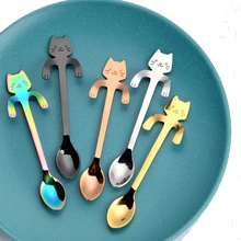4pcs Stainless Steel Kids Spoon Cartoon Ice Cream Scoop Stirring Spoon Creative