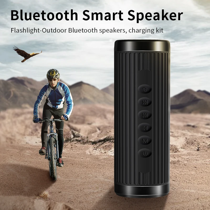 

Waterproof Bicycle Bluetooth Speaker Outdoor Portable Wireless Flashlight Loudspeaker with Bike Mounting