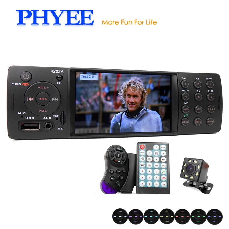 4" Auto Radio Car Stereo 1 Din Bluetooth Autoradio MP5 HD Video Player