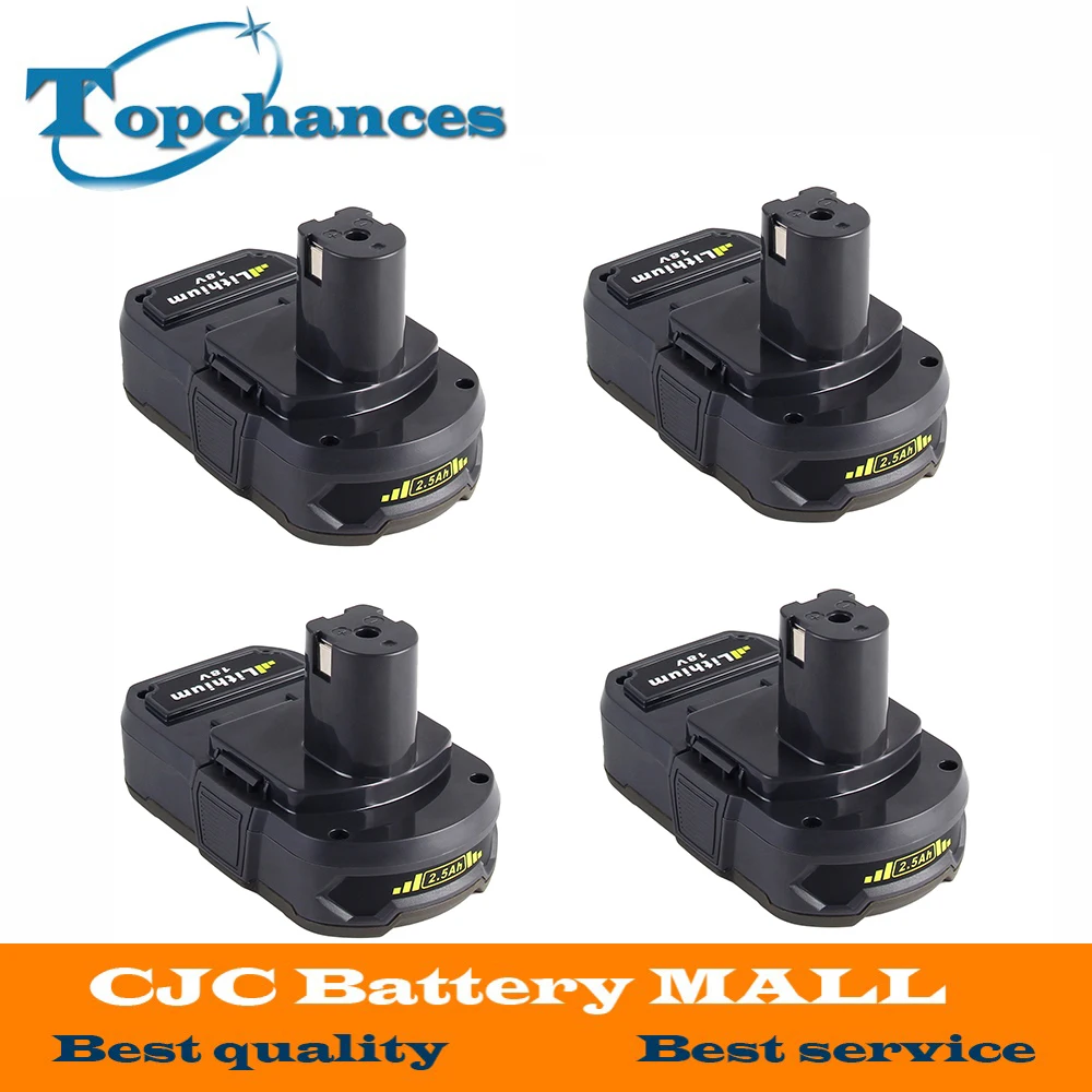 

4x 18V 2500mAh Li-Ion Rechargeable Battery For Ryobi RB18L25 One Plus for power tool P103 P104 P105 P108