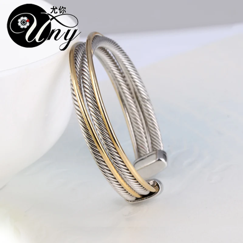 UNY Bracelet Vintage Twisted Cable Wire Bangle Fashion Brand Antique Designer Bracelets Unique Christmas Free Ship Cuff Bangles