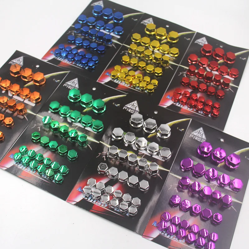 

ABS chrome screw cap red blue gold silver green orange purple decorative cover