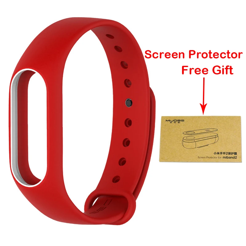 Red white Xiaomi mi Band 2 Браслет ремешок mi band 2 цветной ремешок сменный смарт-браслет аксессуары для mi Band 2 Силиконовый - Цвет: Red white