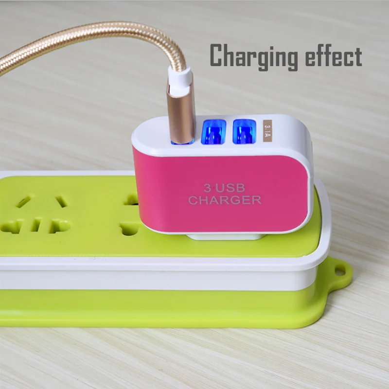 Creative practical 3.1A Triple USB Port Home Travel AC Charger Adapter For EU Plug with Indicator Mobile Phone Chargerg | Мобильные