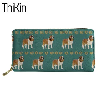 

Thikin Cute Saint Bernard Printing Wallets Women Long PU Leather Phone Purse Ladies Fashion Money Bags for Females Card Holders
