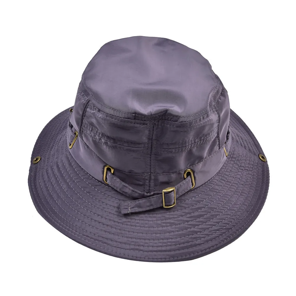 Открытый большой шляпа с широкими полями мужчины женщины Универсальный летний солнцезащитный козырек Рыбак походная Кепка Рыбалка Открытый пляж путешествия шляпа - Цвет: Gray