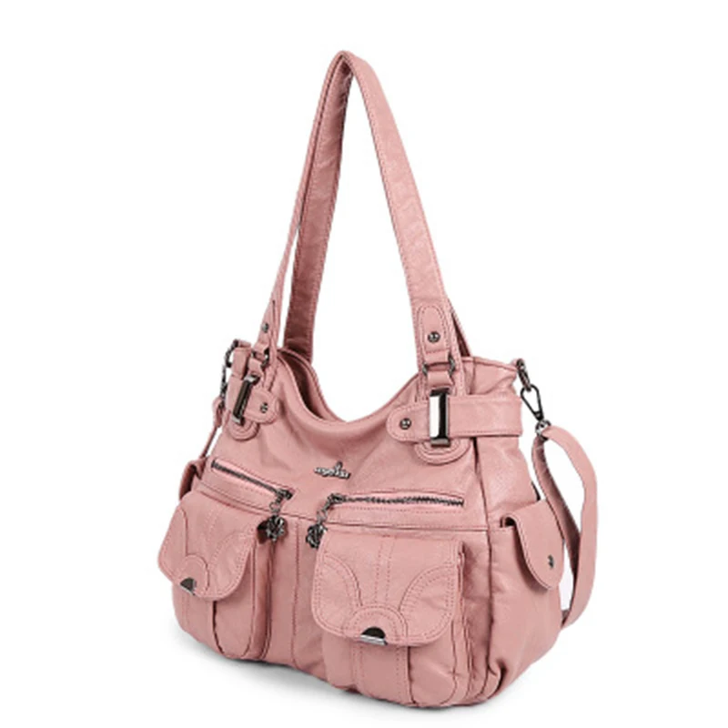 HENGSHENG женская сумка из омытой кожи, ретро сумки с клецками, модная сумка на плечо, креативная Повседневная сумка-мессенджер, женские сумки