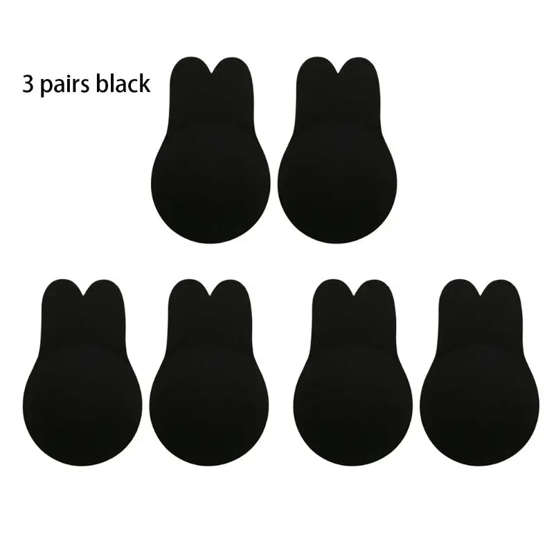 

3Pcs/Pair Women Cute Rabbit Ear Invisible Bra Lifting Chest Stickers Breathable Bio-Silicone Nipple Cover Anti-Sagging Chest Pad