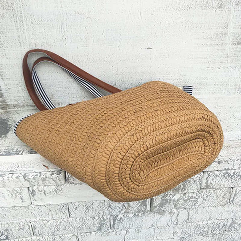 Women Summer Handbag INS Popular Female Beach Straw Bags Tassel Large Lady Shoulder Bag Travel Shopping Tote Basket SS0404 (33)
