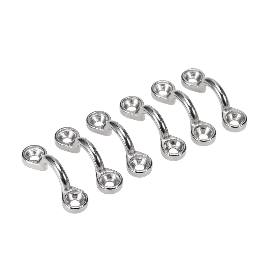 

6Pcs Kayak Boat Deck Loops Tie Down Pad Eye Stainless Steel Tie Down Deck Loops Shock Cord Fastening Gear Replacement Kit