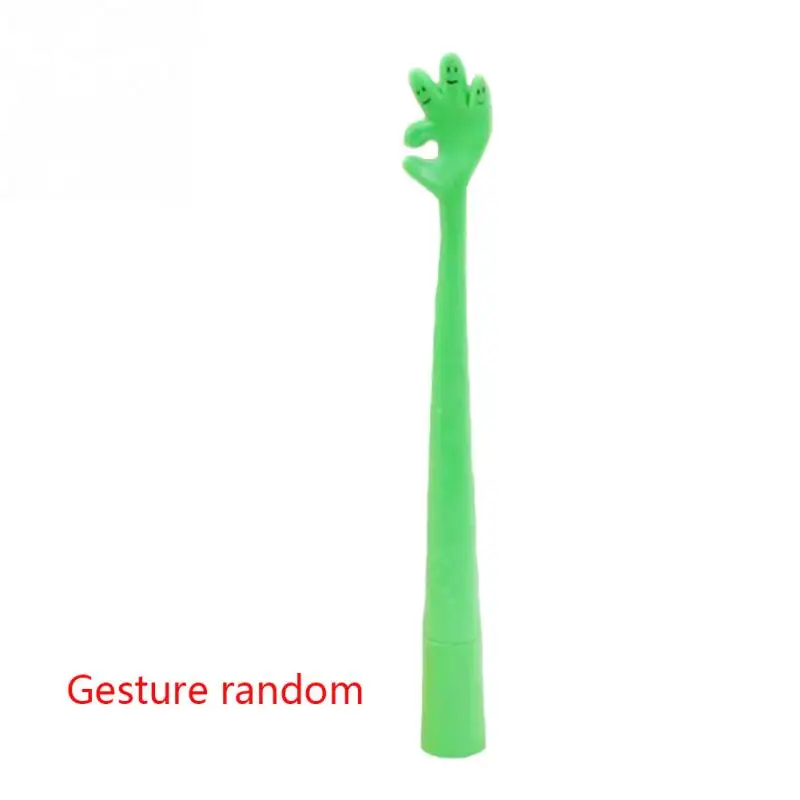 Смешная шариковая ручка выразительная мультяшная шариковая авторучка для письма креативная рука Гибкая гнущаяся Корейская Канцтовары - Цвет: Зеленый