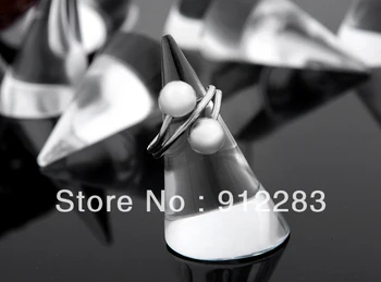 

De Bijoux 10pcs 25mm Clear Cone Ring Display Stand,Fashion Jewelry Display