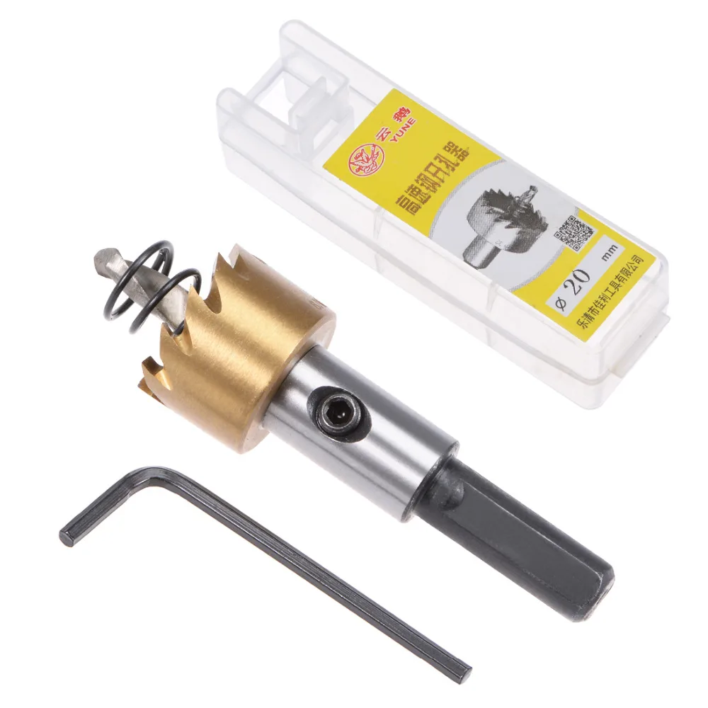 

Uxcell 2pcs 20/22/21/13/28/30/27mm HSS High Speed Steel Drill Bit Hole Saw Cutter Gold Tone for Metal Alloy,Installing Locks