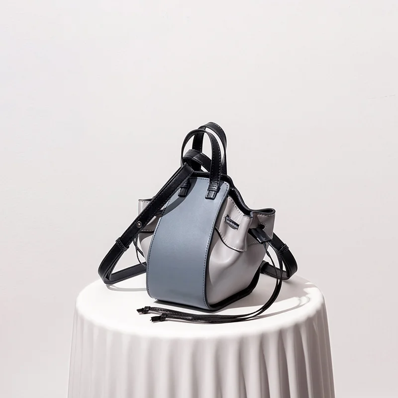 Модная женская сумка из натуральной кожи, женская сумка на плечо, женская сумка-мессенджер, роскошная дизайнерская сумка на ремне в стиле пэчворк - Цвет: Синий