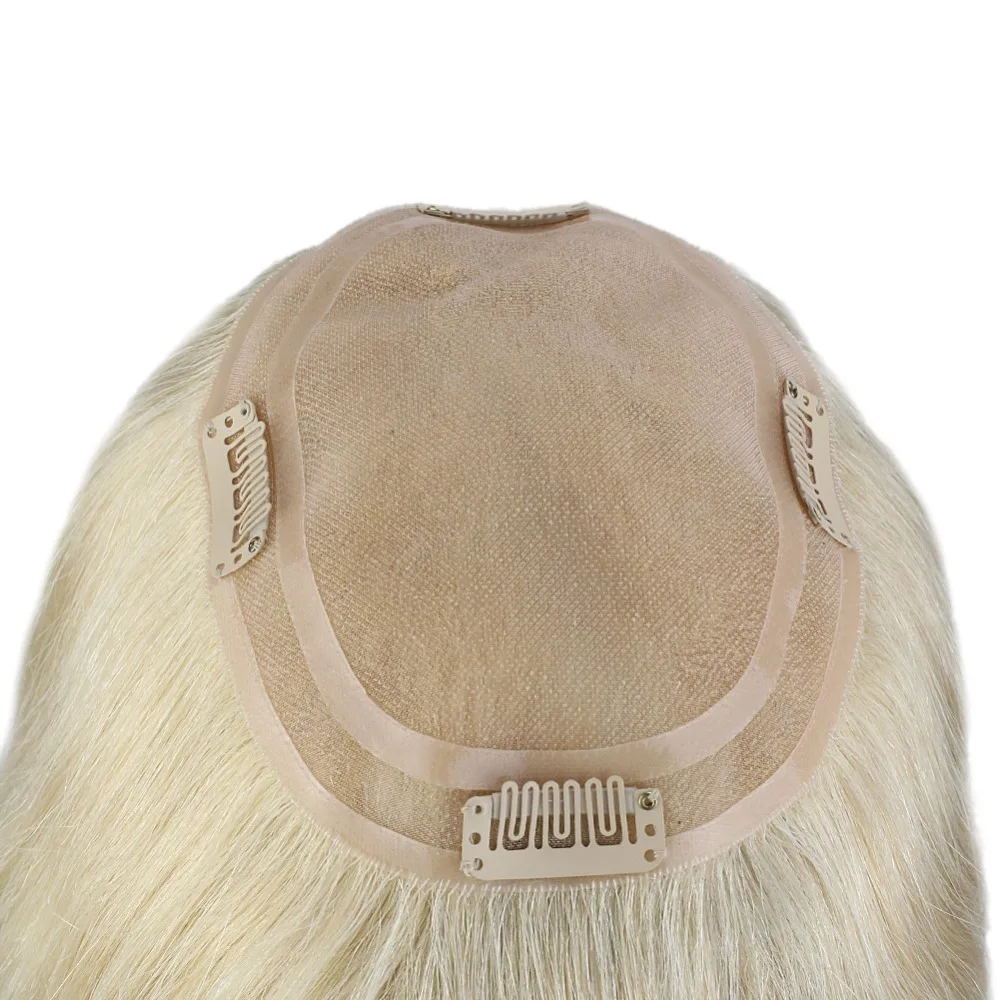 Full Shine 20-40g Remy Hair Topper Crown Hair Piece #613 12*6cm Crown For Women Mono Toppers With Clop Toupee For Thinning Hair Full Shine 20-40g Remy Hair Topper Crown Hair Piece #613 12*6cm Crown For Women Mono Toppers With Clop Toupee For Thinning Hair