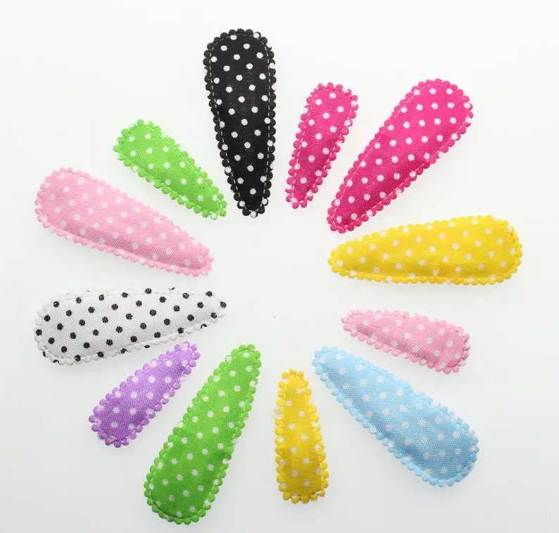 

20pcs pack fabric Snap Clip coloful polka dots Hair clips,Hair Accessoies,Fabric covered hairpins for girls 30mm-50mm