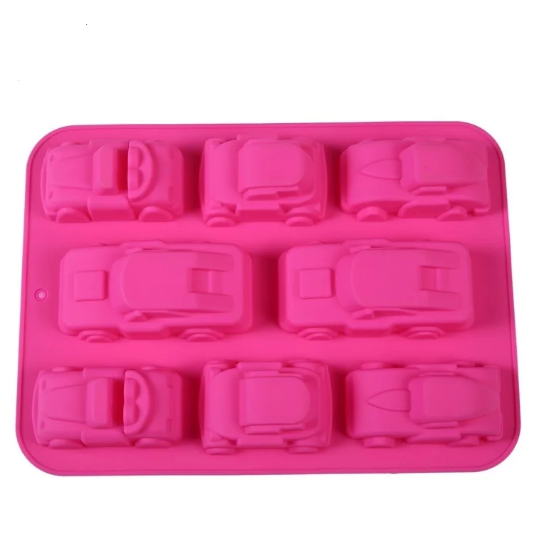8 отверстий DIY силиконовые формы для торта Jelly желе формы 3D грузовик автомобиль соль скульптура лед Скульптура Мягкая стерео шоколадная форма