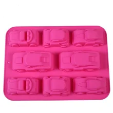 8 חור DIY תבניות סיליקון עוגת פודינג ג 'לי תבניות 3D משאית רכב מלח פסל קרח פיסול רך סטריאו שוקולד עובש(China)