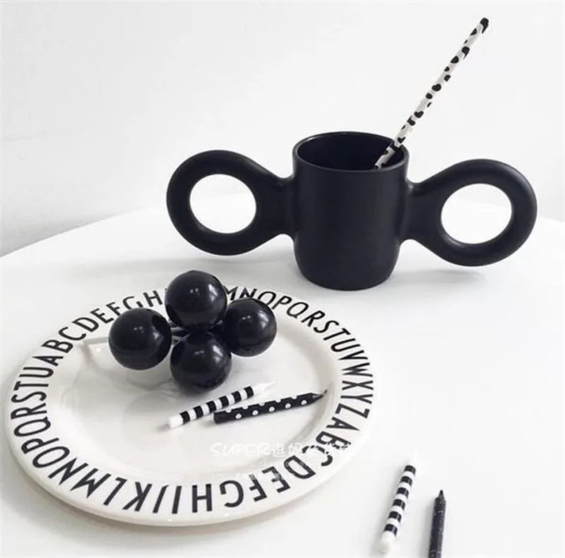 Новый Творческий Domoor Чашки Ручка Прекрасный Большой Уха Молоко Вода LDEP Стекла