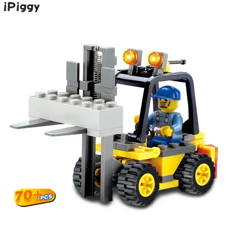 

2018 New Engineer Forklift Truck Block Bricks Sets City Build Model Educational Building Blocks Brinquedos Toys for Kids 6+Ages