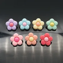 Мода красота 10 шт Смешанная красочная Смола Цветы 18 мм застёжка, бусинка застежка браслета ювелирные изделия NS0028