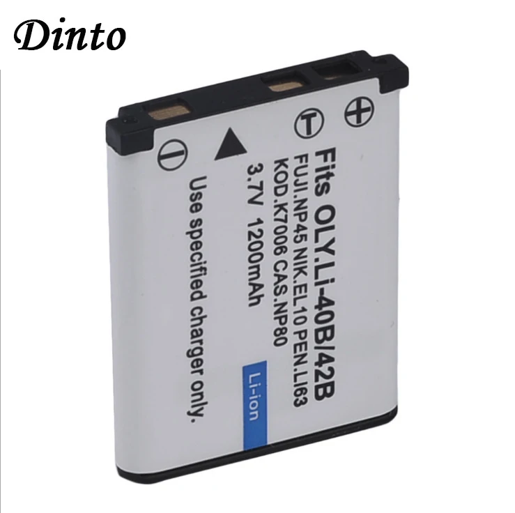 Литий-ионный аккумулятор Dinto 1 шт. 1200 мАч D-Li63 CNP-80 LI-40B Li-42B EN-EL10 для камер Nikon OLYMPUS FUJIFILM