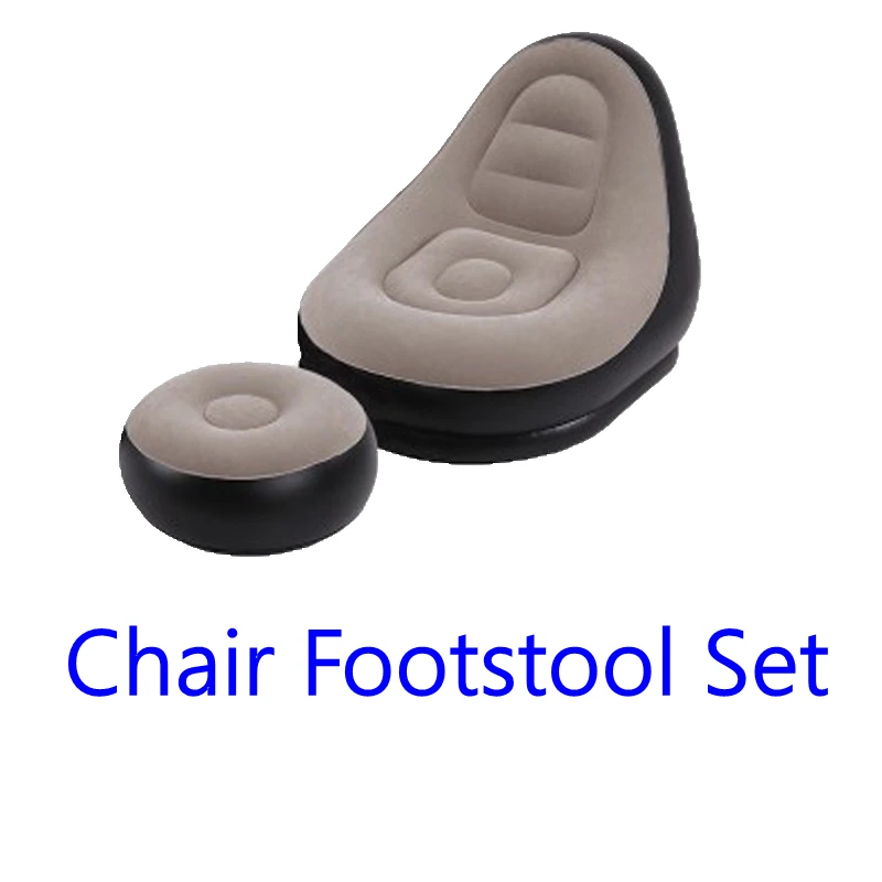 ПВХ надувной диван с ног подушка стул садовый шезлонг дома для отдыха гостиная Air Lounge стулья мебель Infatables - Цвет: Chair footstool set