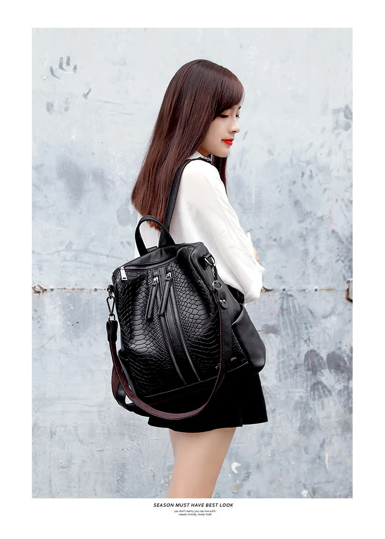 fashion vintage backpack 2017 new style pu leather shoulder bag women allitagor backpack schoolbag College Wind