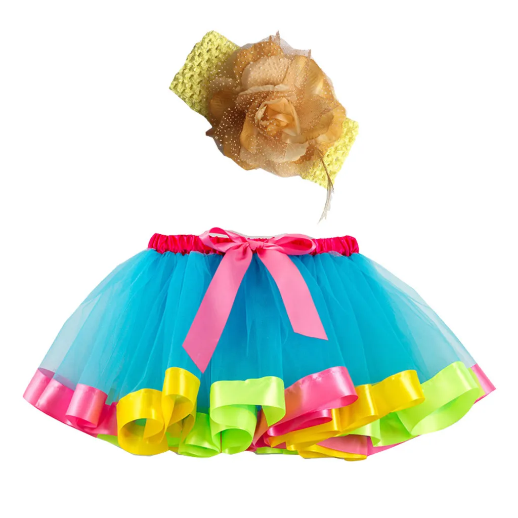 Балетная юбка, пачка для девочек, детские вечерние балетные костюмы для танцев, юбка+ повязка на голову, юбка-пачка для малышей, 13 цветов,# CA30 - Цвет: Green