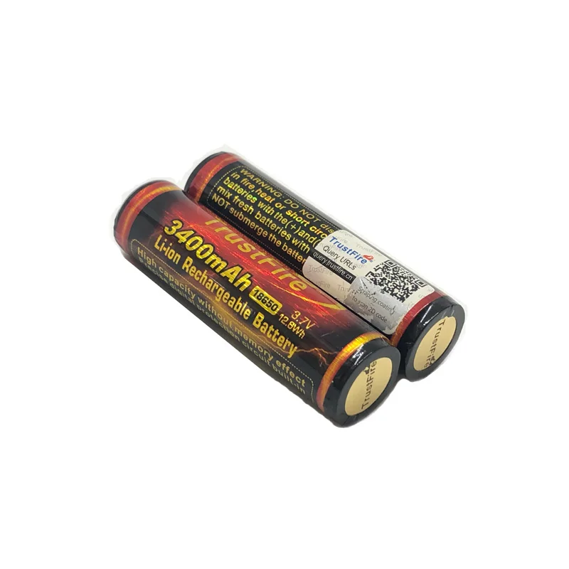 8pcs/lot TrustFire 18650 3.7V 3400mAh Lithium Battery Rechargeable PCB Protective Batteries For LED Flashlight Bicycle Headlamp