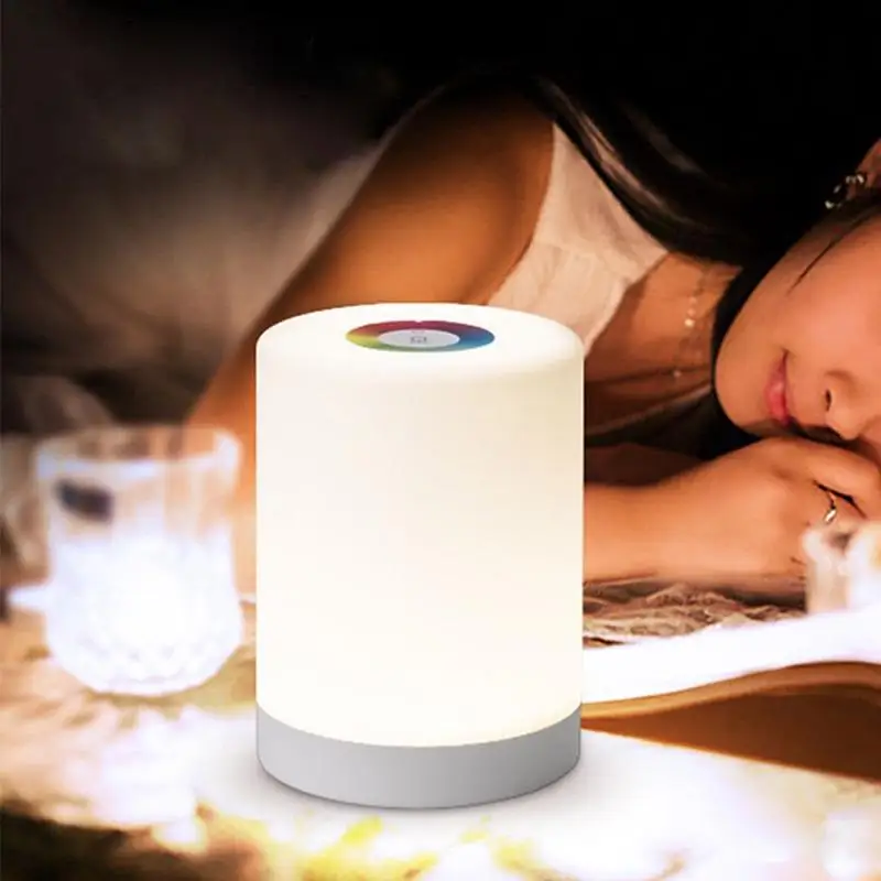 SOL светодиодный, портативный, 7 цветов, светодиодный, Ночной светильник, USB, Романтический, цилиндрический, настольная лампа, сенсорный, с регулируемой яркостью, для кемпинга
