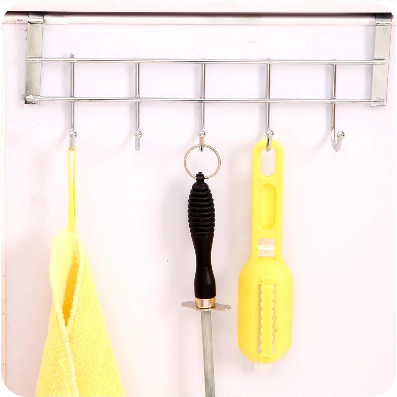 

Strong 5 Hooks Stainless Steel Cabinet Door Hook Home Storage Supplies Doors & Windows Kitchen Towel Cleaning Cloth Hanger Hook