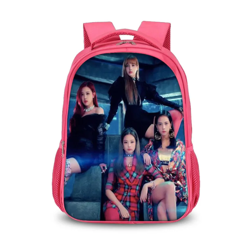 Модный черно-розовый рюкзак Kpop Jisoo/Jennie/Rose/Lisa для женщин и мужчин, школьные сумки для подростков, девочек и мальчиков, повседневный рюкзак Mochilas для фанатов