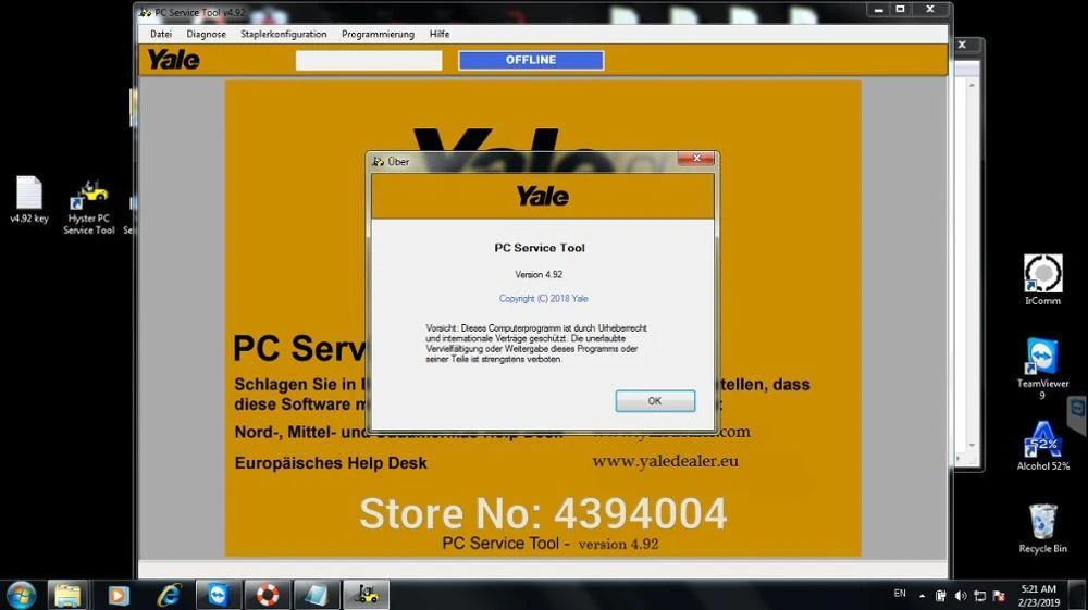 Hyster PC Service Tool v4.92 2019 Hyster PC Service Tool v4.92 2019
