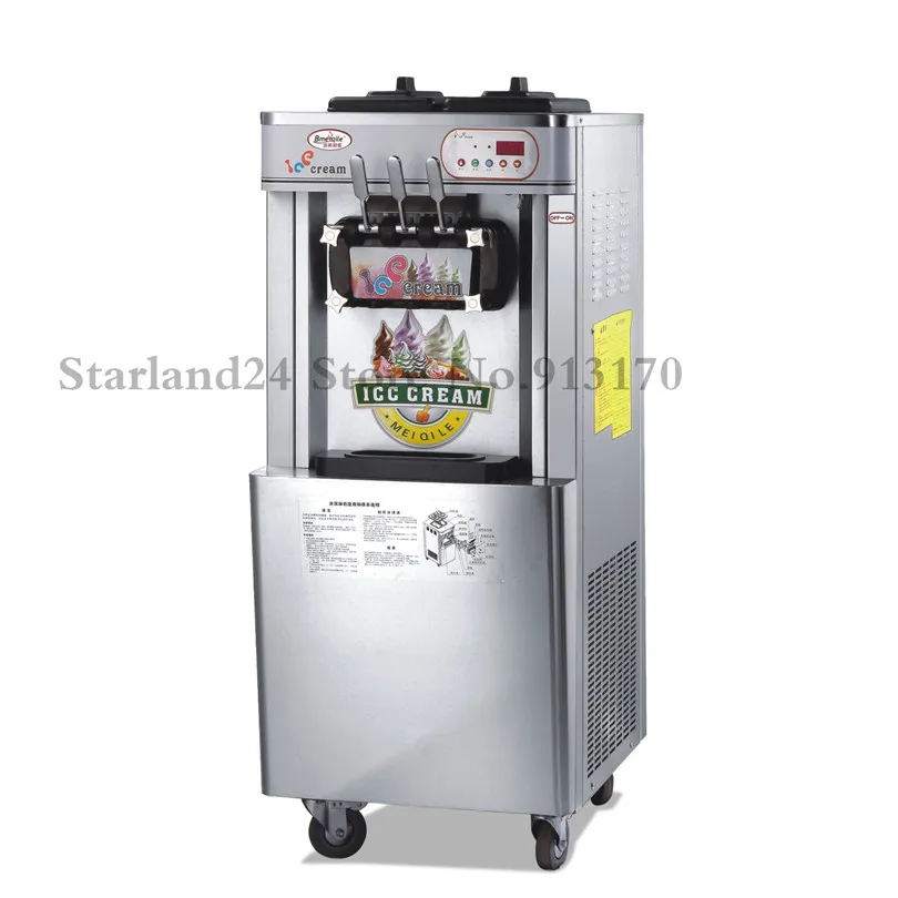US $1.159.00 Commercial Frozen Yogurt Machine Soft Ice Cream Machine Equipment Stainless Steel 220V Brand NEW 3235litersH Output